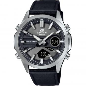 Reloj de pulsera CASIO Edifice EFV-C120L-8AEF analógico-digital, correa color negro, dial gris hierro, para hombre