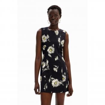Vestido Desigual Negro con Flores