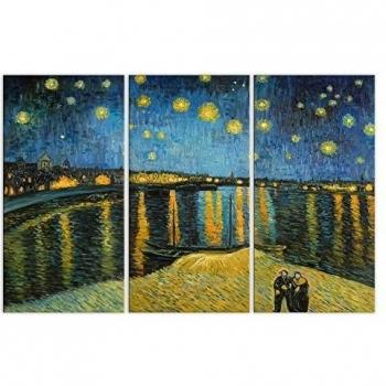 Arte Dal mondo VG058TVAT -01 estrellas de clara de noche Rhona hecha a mano sobre lienzo de pintura al óleo de con marco