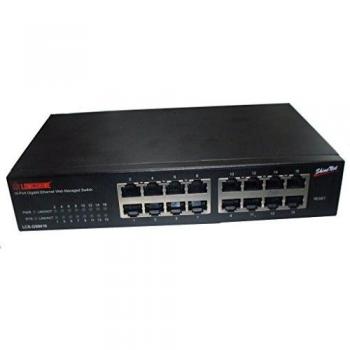 Switch de Red Gestionado Gigabit Longshine LCS-GS8416, 16 Puertos, Sin Ventilador, Negro