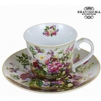 Tazza con piatto bouquet natural - Kitchen's Deco Collezione by Bravissima Kitchen