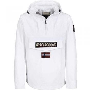 Napapijri Rainforest Waterproof Hooded Jacket for Men - White, Size 2XL