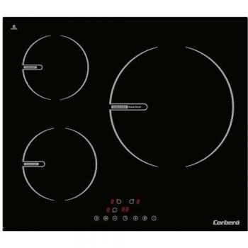 Placa de Inducción Corberó CCIG3BL604 - 3 Zonas, 6000W, Función Pause y Keep Warm, Touch Control, 1 Booster, Temporizador, Desconexión y Bloqueo
