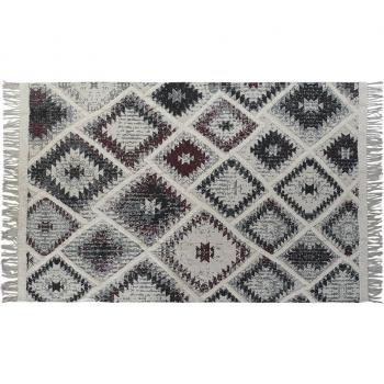 Alfombra de Algodón Blanco con Flecos