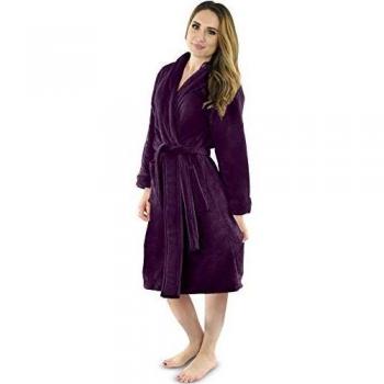 NY Threads Albornoz con capucha para mujer Soft Fleece - Bata de lujo