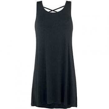 ForPlay Top Lace Back Mujer Vestido Corto Negro XL, 95% Viscosa, 5% elastán, Ancho