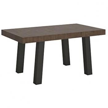 Mesa Extensible Puente 90x160/264 cm Estructura Antracita y Acabado Nogal