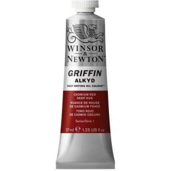 Winsor & Newton Griffin Alkyd - Tubo óleo de secado rápido, 37 ml, Tono Rojo de Cadmio Oscuro