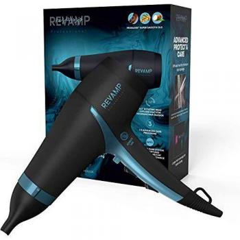 Secador de Pelo Iónico Profesional Revamp Progloss 3800 con Concentrador y Difusor, Ligero, Portátil y Cable de 3 Metros