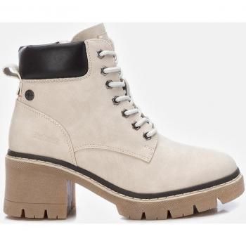 Botines Refresh para Mujer 171058 Beige con Cierre de Cremallera y Tacón de 6cm
