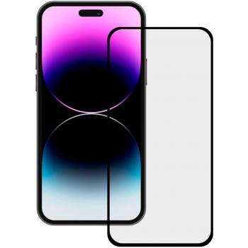 Ksix Protector de Pantalla Cristal Templado para iPhone 15 Pro Borde Negro