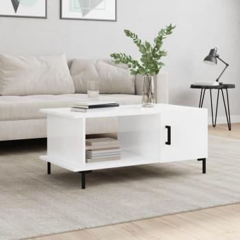 Mesa de salón blanca pulida 90x50x40 cm madera multicapa vidaXL