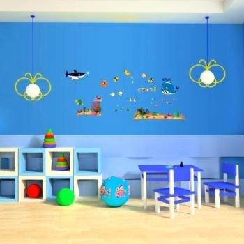 Ambiance-Live - Vinilo adhesivo decorativo para pared , Adhesivos Ballenas y animales del mar