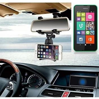Sostenedor del montaje espejo retrovisor para Nokia Lumia 530 Dual Sim, negro | Escuadra de coches - K-S-Trade
