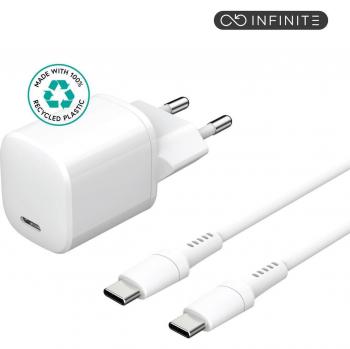 Cargador de Dispositivos Móviles eSTUFF ES637600 para Smartphone y Tableta, 20W, Blanco, AC, Interior, USB y USB Tipo-C