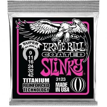 Ernie Ball Coated Electric Titanium RPS Super Slinky Set, .009 - .042