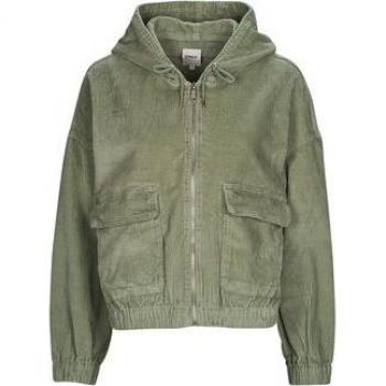 Only ONLKENZIE L/S Cord Jacket with Hood in Lily Pad Green for Women