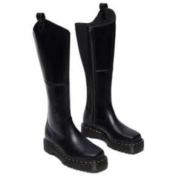 Dr. Martens Amaayah Black Leather Tall Boots for Women, Size 36