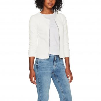VILA CLOTHES Vinaja NEW Short Jacket-FAV, Chaqueta de Traje para Mujer, Blanco
