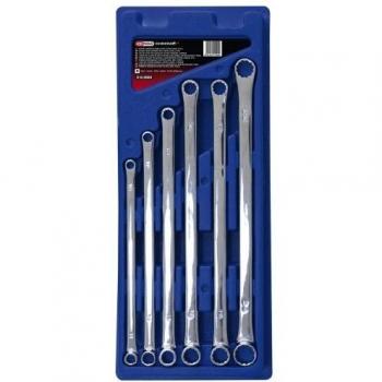 KS Tools 518.0800 CHROMEplus Juego de Llaves estrella doble, extralargas, 6 pzs