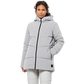 Chaqueta con capucha Jack Wolfskin Karolinger Long gris claro mujer - Talla S