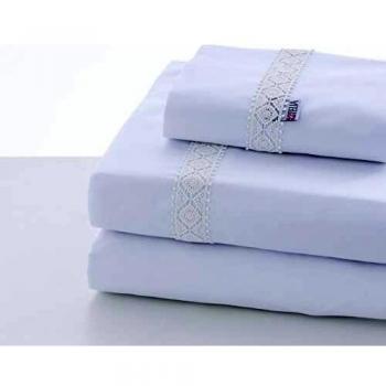 ESTELIA - Juego de sábanas Lace Color Blanco - Cama de 200 cm