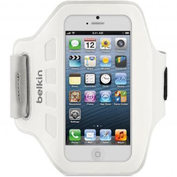 Belkin Ease-Fit - Brazalete deportivo para Apple iPhone 5, blanco