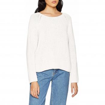 SELECTED FEMME Slfolga LS Knit Wide O-Neck B, suéter para Mujer, Blanco Snow White, 42
