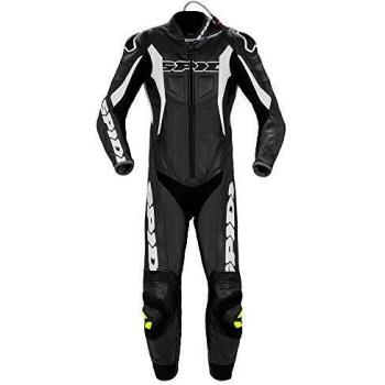 Spidi Sport Warrior Pro - Traje de cuero perforado para moto, color negro y blanco 54