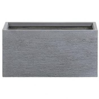 Vaso de Flores Rectangular Myra 60 x 29 x 30 cm en Fibra de Arcilla Gris para Interior y Exterior