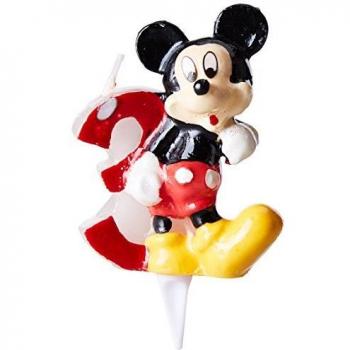 dekora - Vela de Cumpleaños Mickey Mouse Numero 3