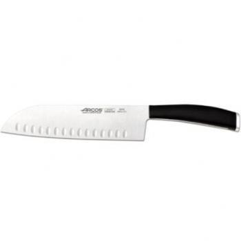 Arcos Serie Tango, Cuchillo Santoku Cuchillo Asiático, Hoja de Acero Inoxidable Nitrum 180 mm, Mango de Polipropileno Color Negro