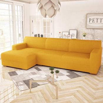 PETTI Artigiani Italiani Sofa Longue, Funda Elástica, 100% Made in Italy, Oro, 3 Plazas