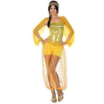 Atosa- Disfraz mujer árabe, Color dorado, XS-S