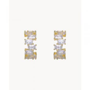 Pendientes Aro Tura Mali Baguette con incrustaciones de diamantes blancos