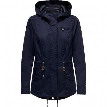 Only Parka Onllorca Canvas Azul - Abrigo de mujer con capucha y cintura fruncida