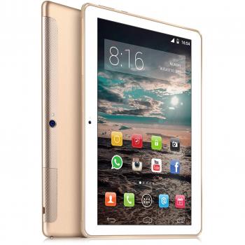 Tablet 10 Pulgadas 4G LTE Dual SIM - TOSCIDO W109 Android 7.0, Quad Core,32GM ROM,2GB RAM,Cámara de 2MP + 5MP,Doble Altavoz Estéreo,WiFi/Bluetooth/GPS/OTG,Incluye Manual de Español - Dorado