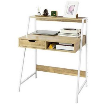 Mesa de Escritorio SoBuy FWT63-N con 2 cajones y 1 estante, dimensiones L81 cm x P50 cm x H100 cm