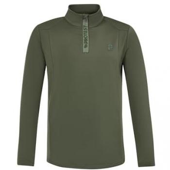 Protest Camiseta de Manga Larga con Media Cremallera Rewill - Forro polar de hombre, 1/4 Zip Top, S