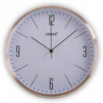 Versa Reloj de Pared, Metal, Cromado, 30x4.3x30 cm