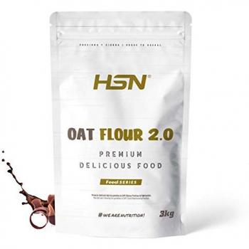 HSN Harina de Avena Instantánea 2.0 Sabor Chocolate 3 kg - Sin Azúcares Añadidos, Ideal para Tortitas de Avena y Claras, Batidos, 60 Tomas por Envase