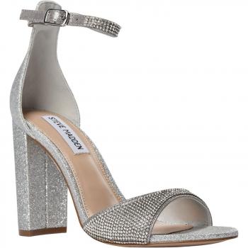 Steve Madden Capsule-R Women's Heeled Sandals with Crystal Accents in Silver