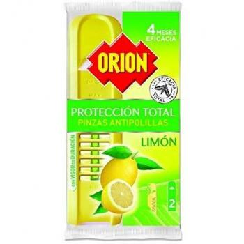 Orion Protección Total - Pinzas Antipolillas para armarios, Aroma Limón - 2 unidades