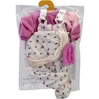 Nenuco - Ropita en Percha 35 cm, peto blanco y rosa