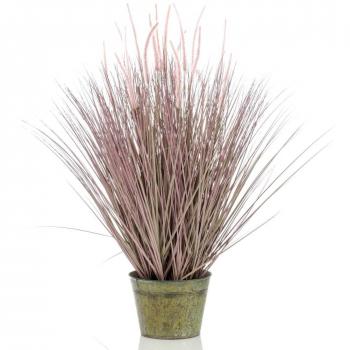 Planta Artificial de Pennisetum en Jarrón de Zinc 99 cm Verde