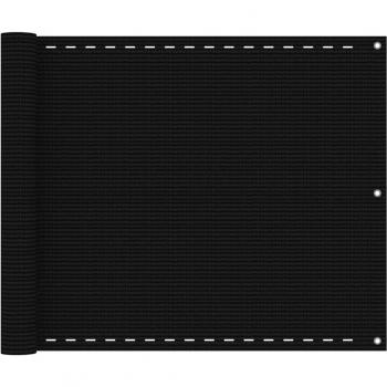 Toldo para balcón HDPE negro 75x400 cm