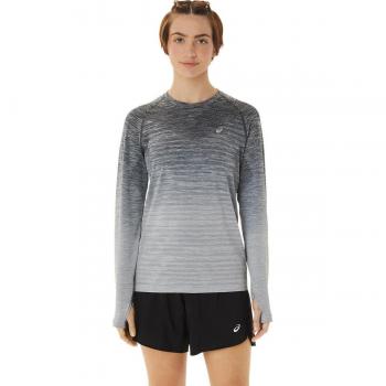 Camiseta de mujer Seamless Asics Glacier manga larga blanco gris - XS