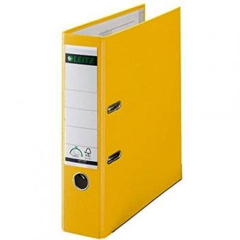 LEITZ 10105015 - Archivador de palanca plástico forrado 180º A4 DIN A4. Lomo 80 mm. color amarillo
