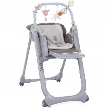 Chicco Polly Magic Relax - Trona/hamaca compacta con barra de juegos, 4 ruedas, color Gris