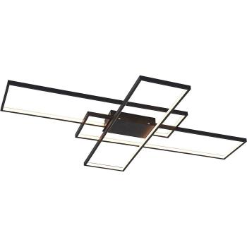 Plafón LED Tetson de metal negro, atenuable